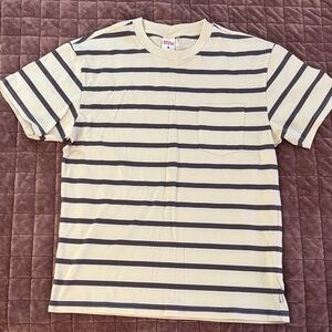 Birdwell Cream and Black Striped Tee
